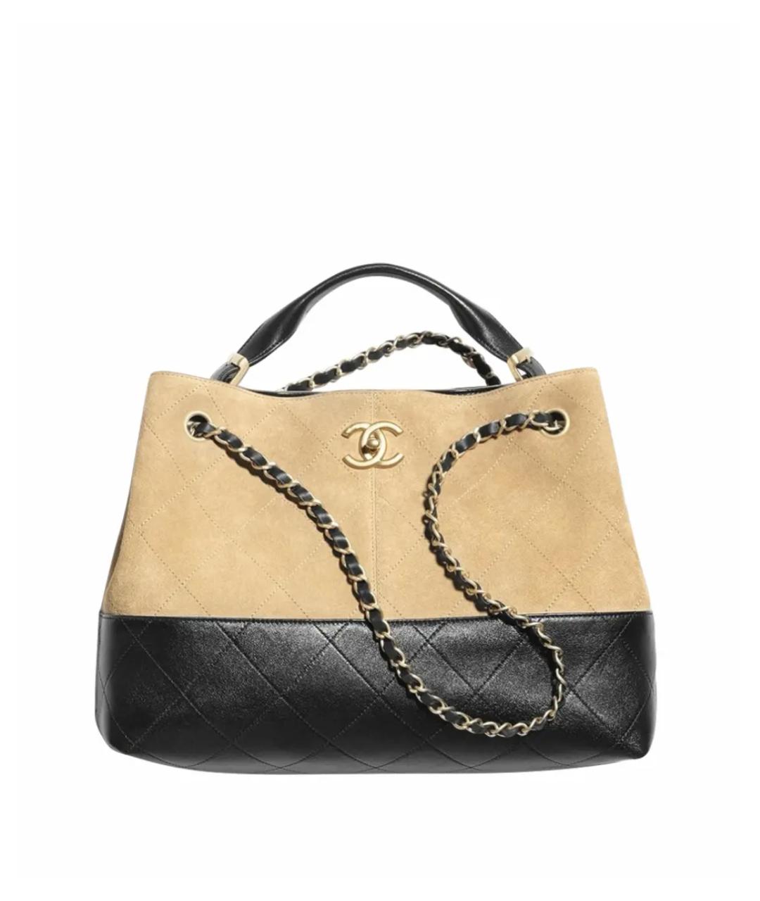 CHANEL Коричневая кожаная сумка с короткими ручками, фото 2