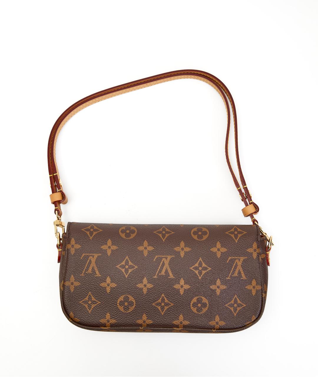 LOUIS VUITTON Коричневая кожаная сумка через плечо, фото 3