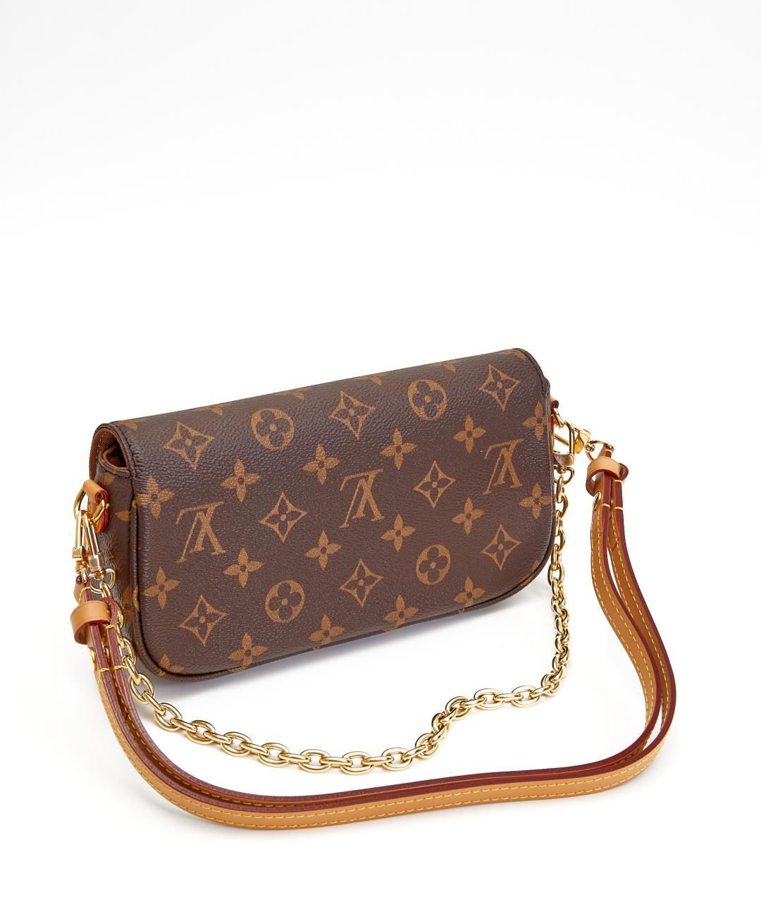 LOUIS VUITTON Коричневая кожаная сумка через плечо, фото 8