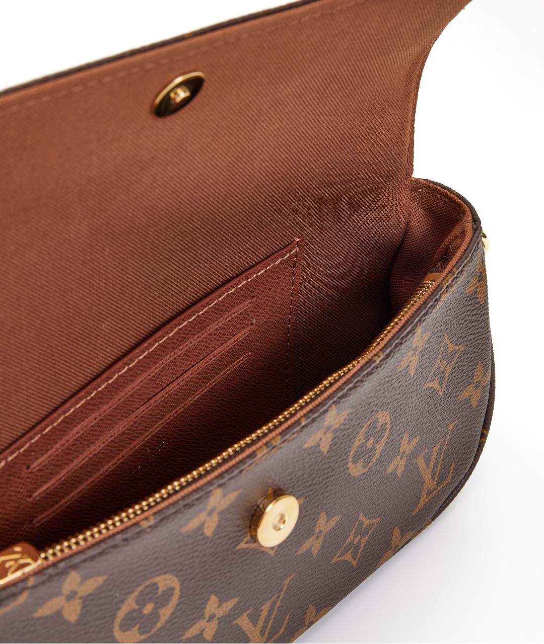 LOUIS VUITTON Коричневая кожаная сумка через плечо, фото 6