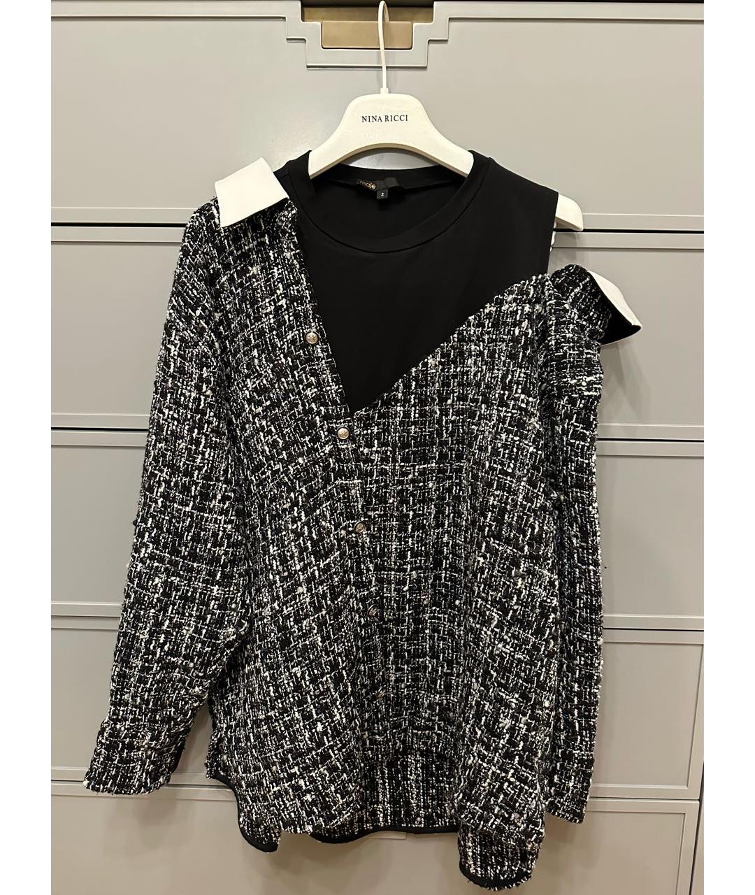 SANDRO Черная хлопковая рубашка, фото 7