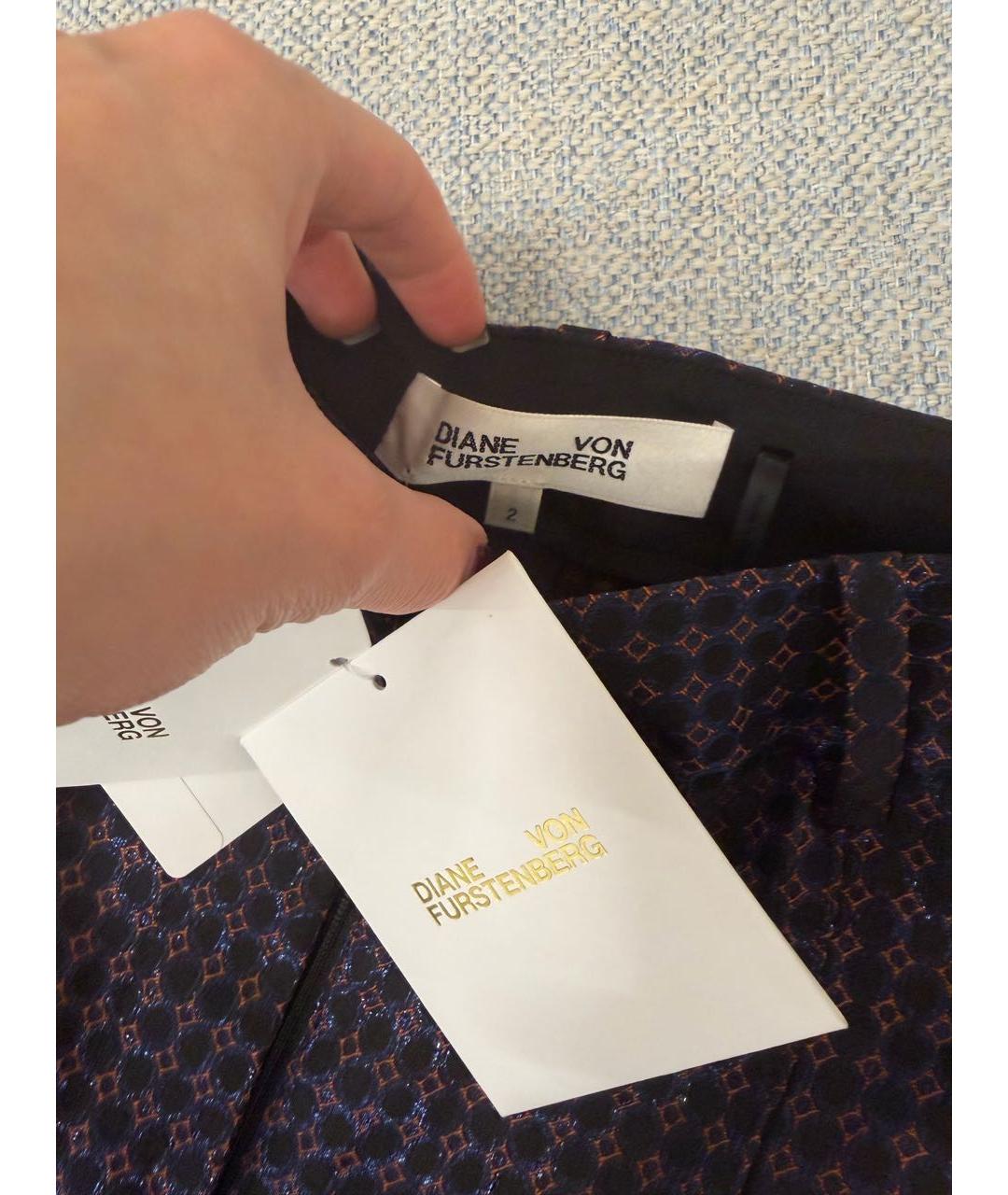 DIANE VON FURSTENBERG Мульти полиэстеровые прямые брюки, фото 3