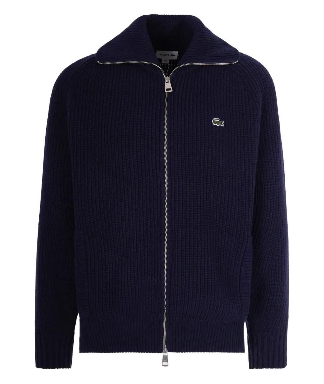 LACOSTE Синий шерстяной кардиган, фото 1