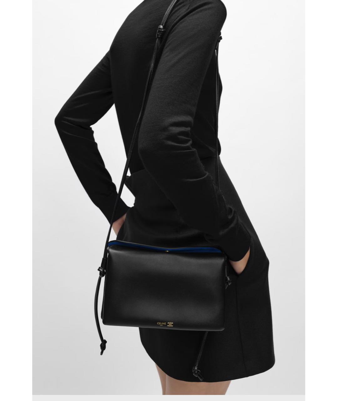 CELINE Черная кожаная сумка через плечо, фото 3