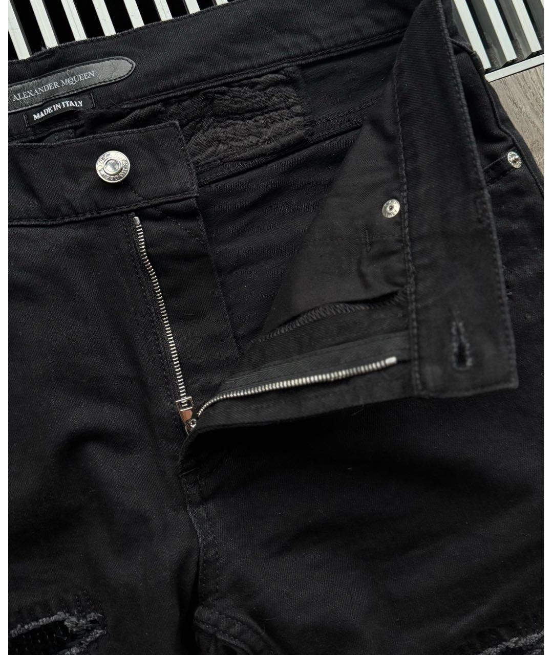 ALEXANDER MCQUEEN Черные хлопко-эластановые джинсы скинни, фото 4