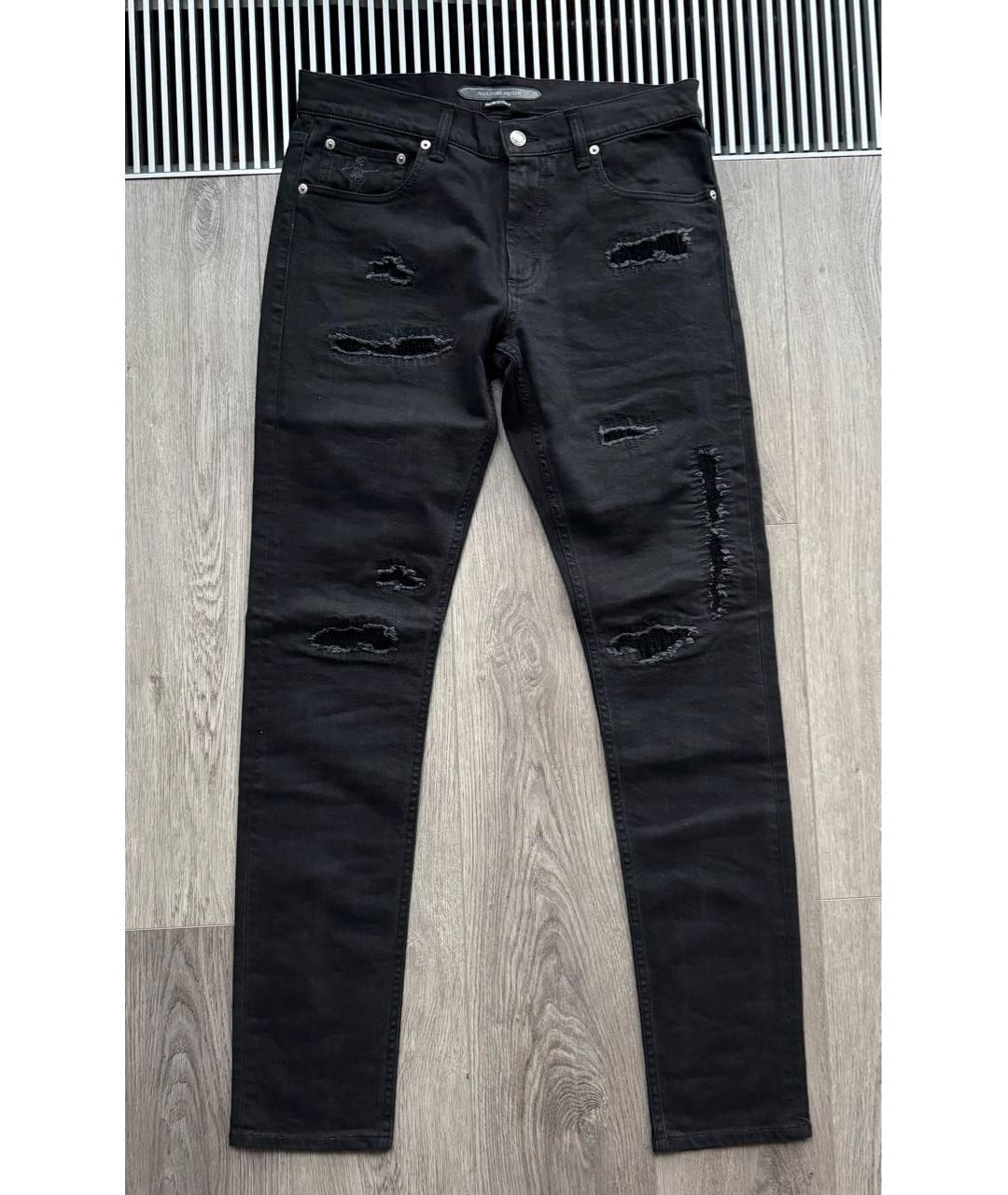 ALEXANDER MCQUEEN Черные хлопко-эластановые джинсы скинни, фото 9