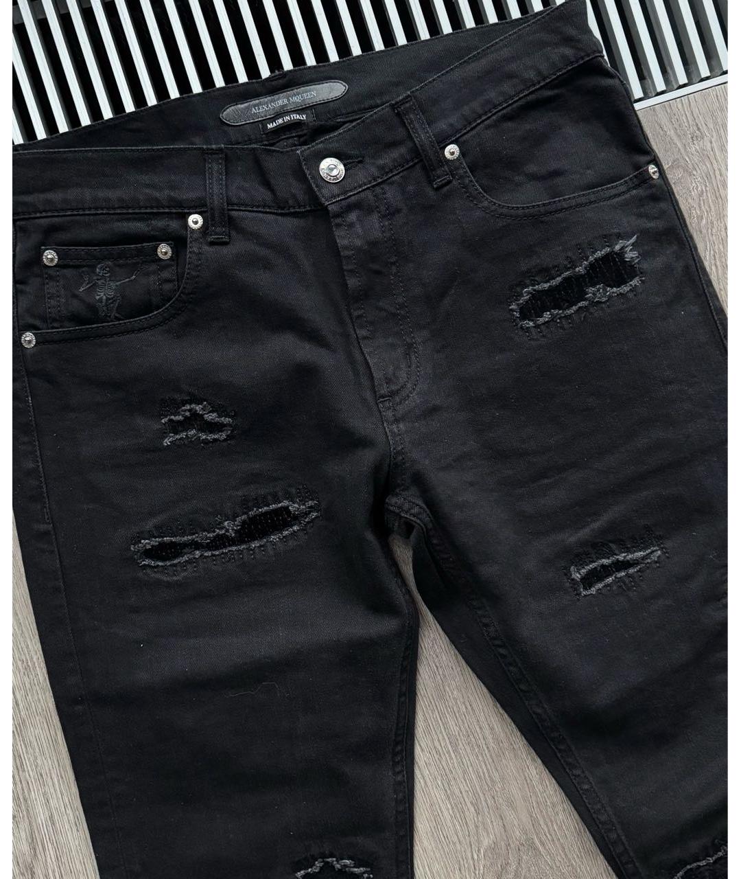ALEXANDER MCQUEEN Черные хлопко-эластановые джинсы скинни, фото 2