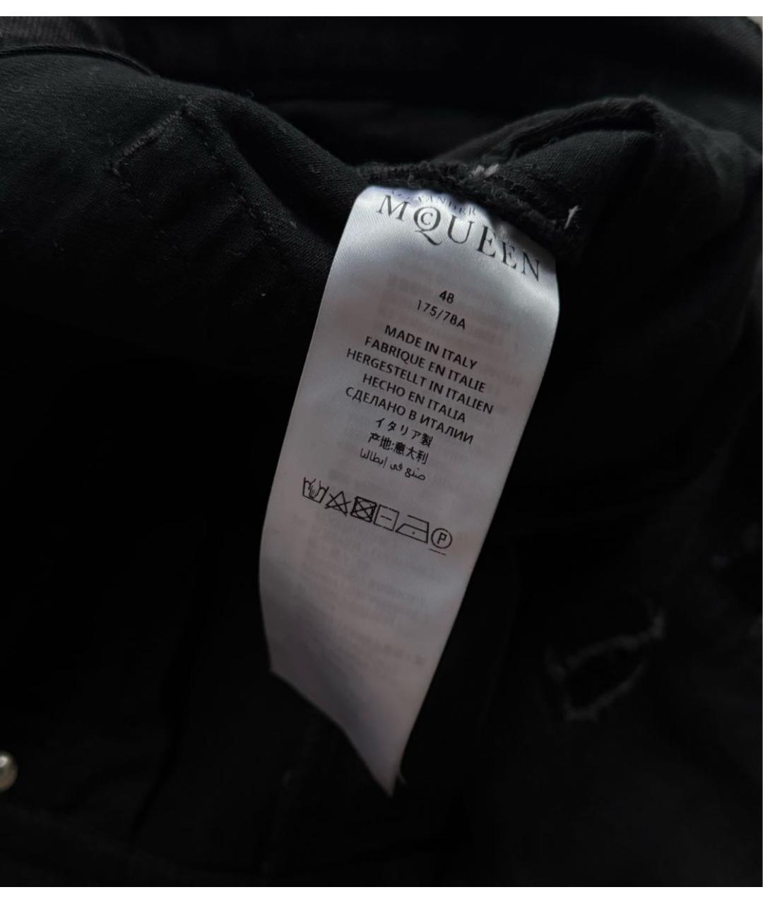 ALEXANDER MCQUEEN Черные хлопко-эластановые джинсы скинни, фото 6