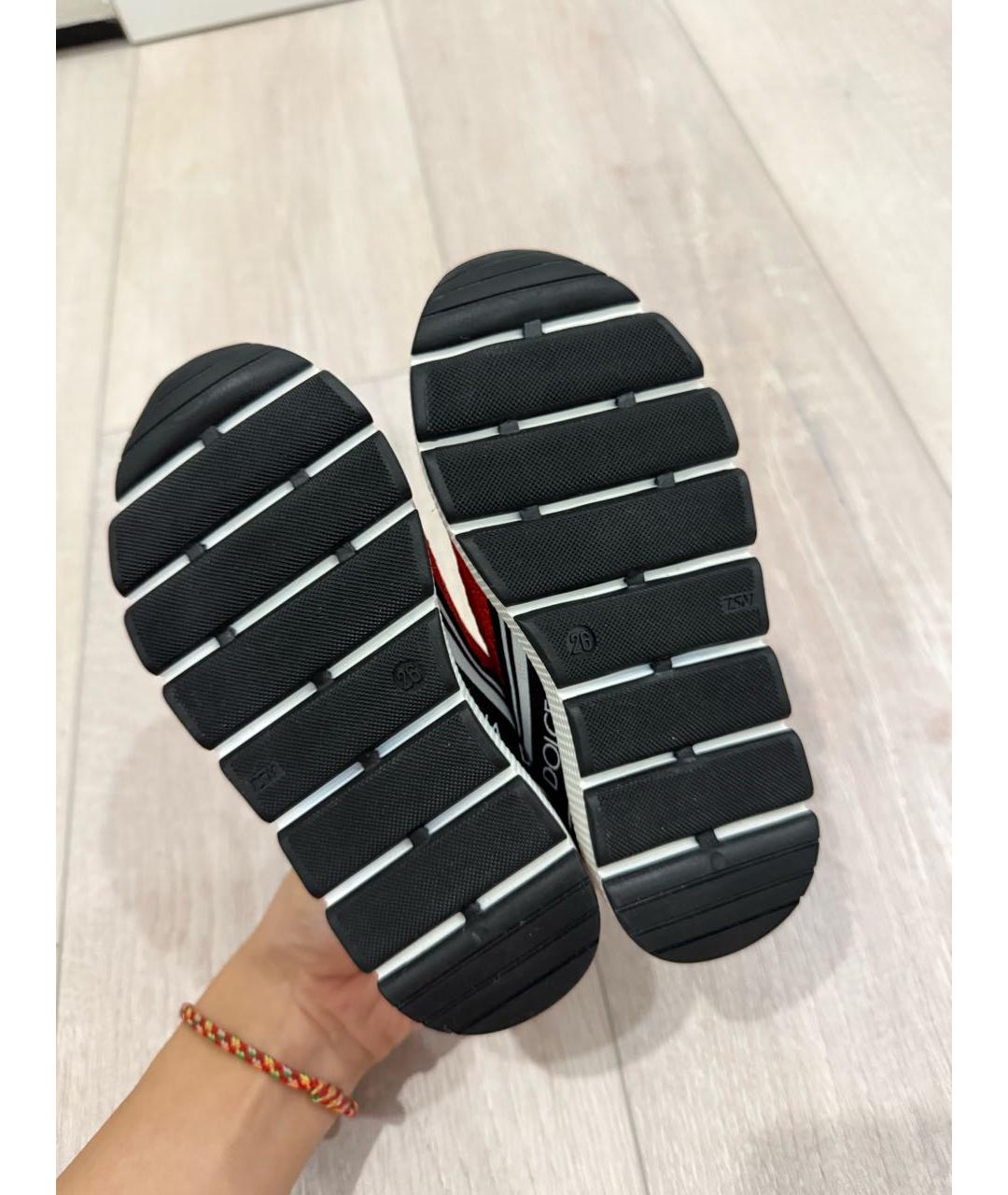 DOLCE&GABBANA Красные текстильные кеды, фото 6