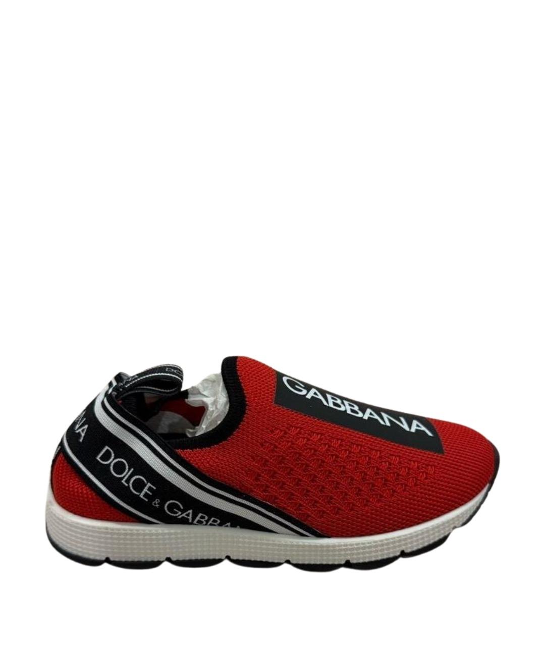 DOLCE&GABBANA Красные текстильные кеды, фото 1