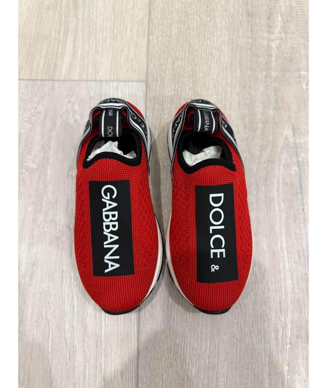 DOLCE&GABBANA Красные текстильные кеды, фото 3