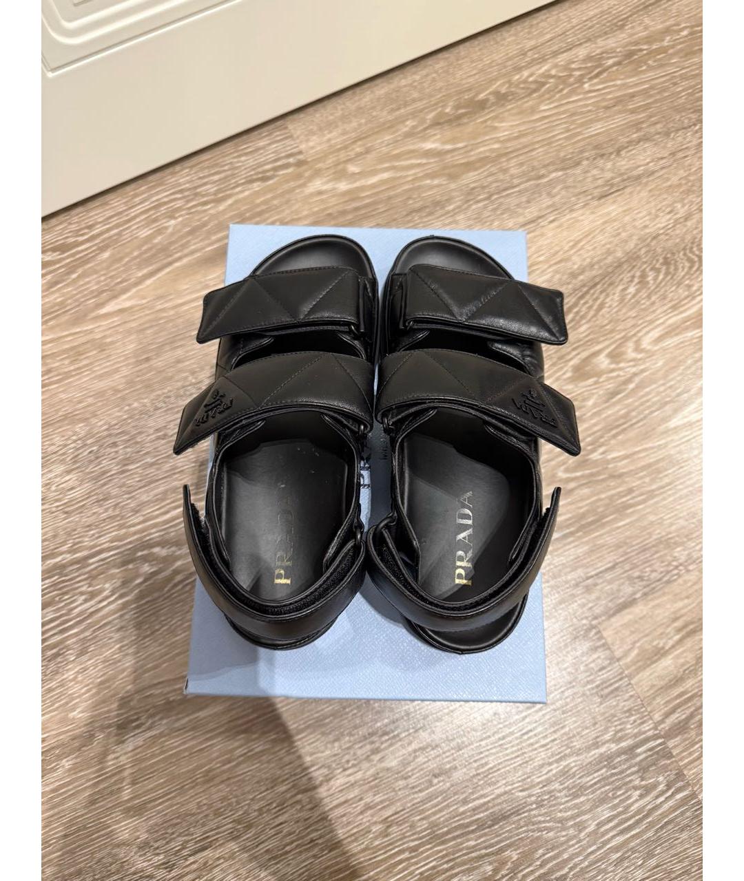 PRADA Черные кожаные сандалии, фото 3