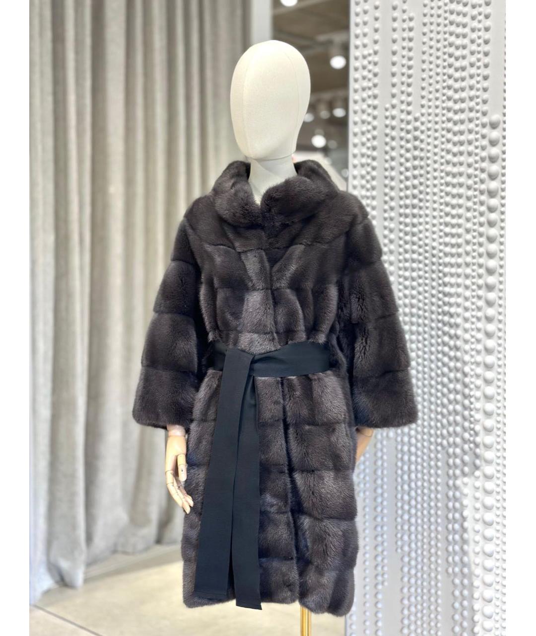 MARCO VANOLI Серая меховая шуба, фото 4