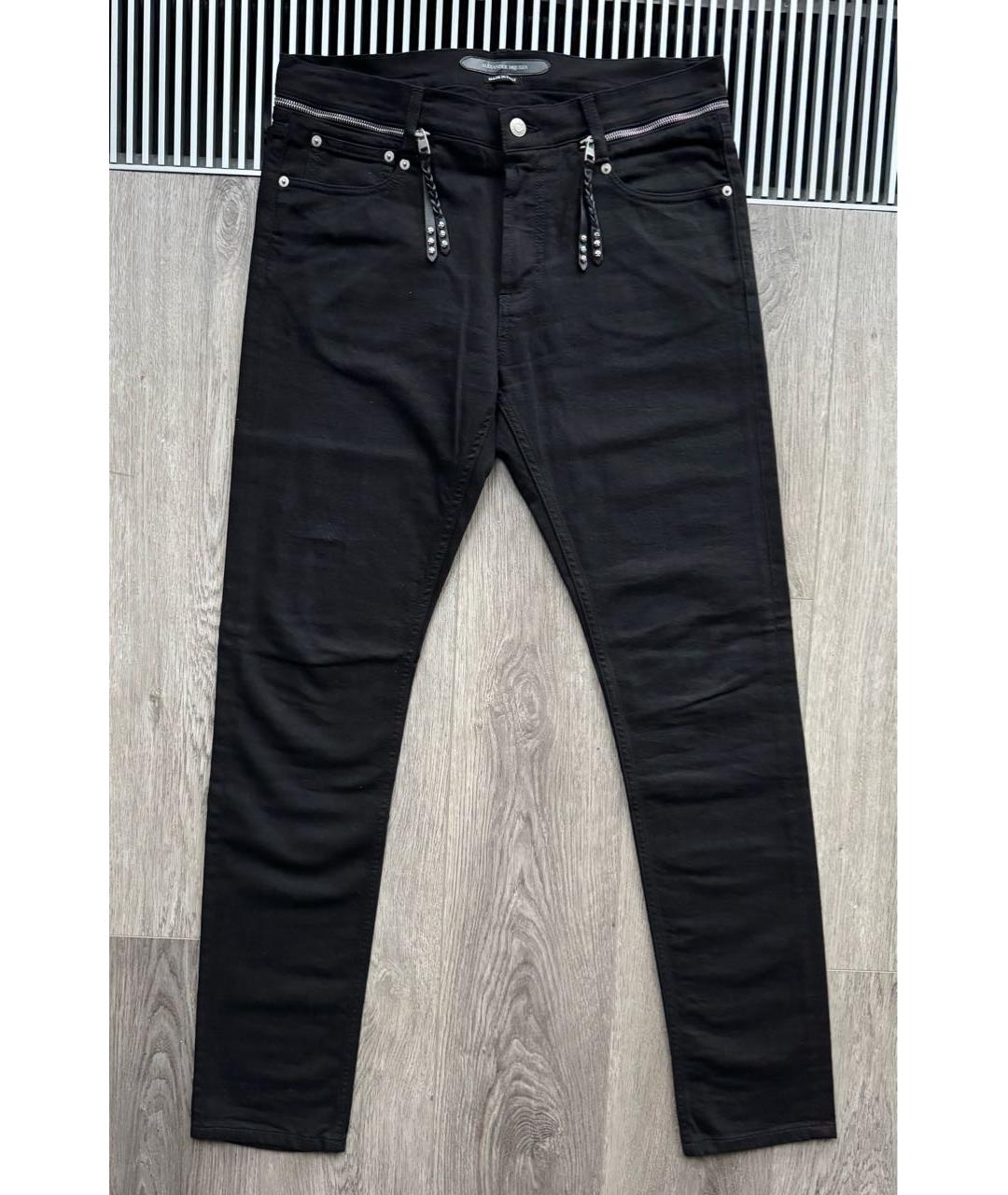 ALEXANDER MCQUEEN Черные хлопко-эластановые джинсы скинни, фото 8