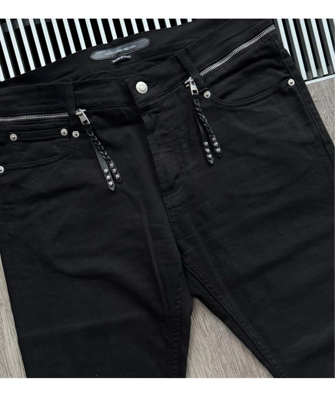 ALEXANDER MCQUEEN Черные хлопко-эластановые джинсы скинни, фото 2