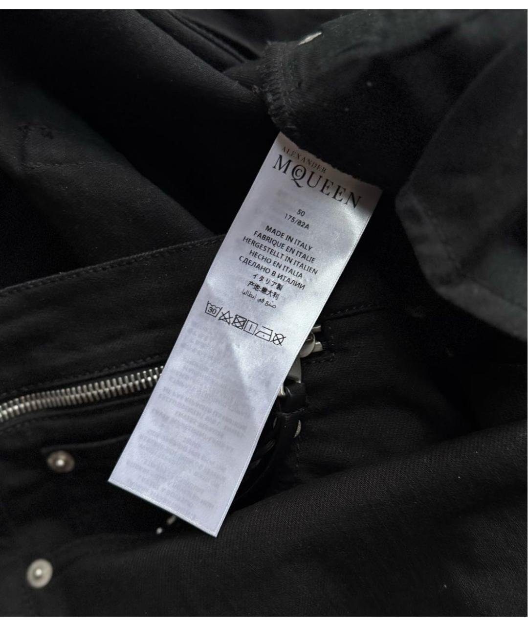 ALEXANDER MCQUEEN Черные хлопко-эластановые джинсы скинни, фото 4