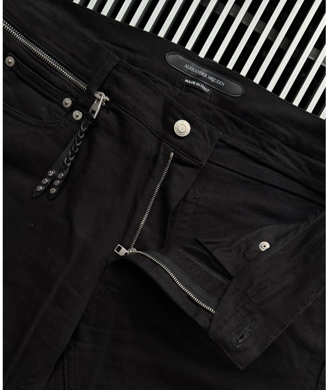 ALEXANDER MCQUEEN Черные хлопко-эластановые джинсы скинни, фото 3