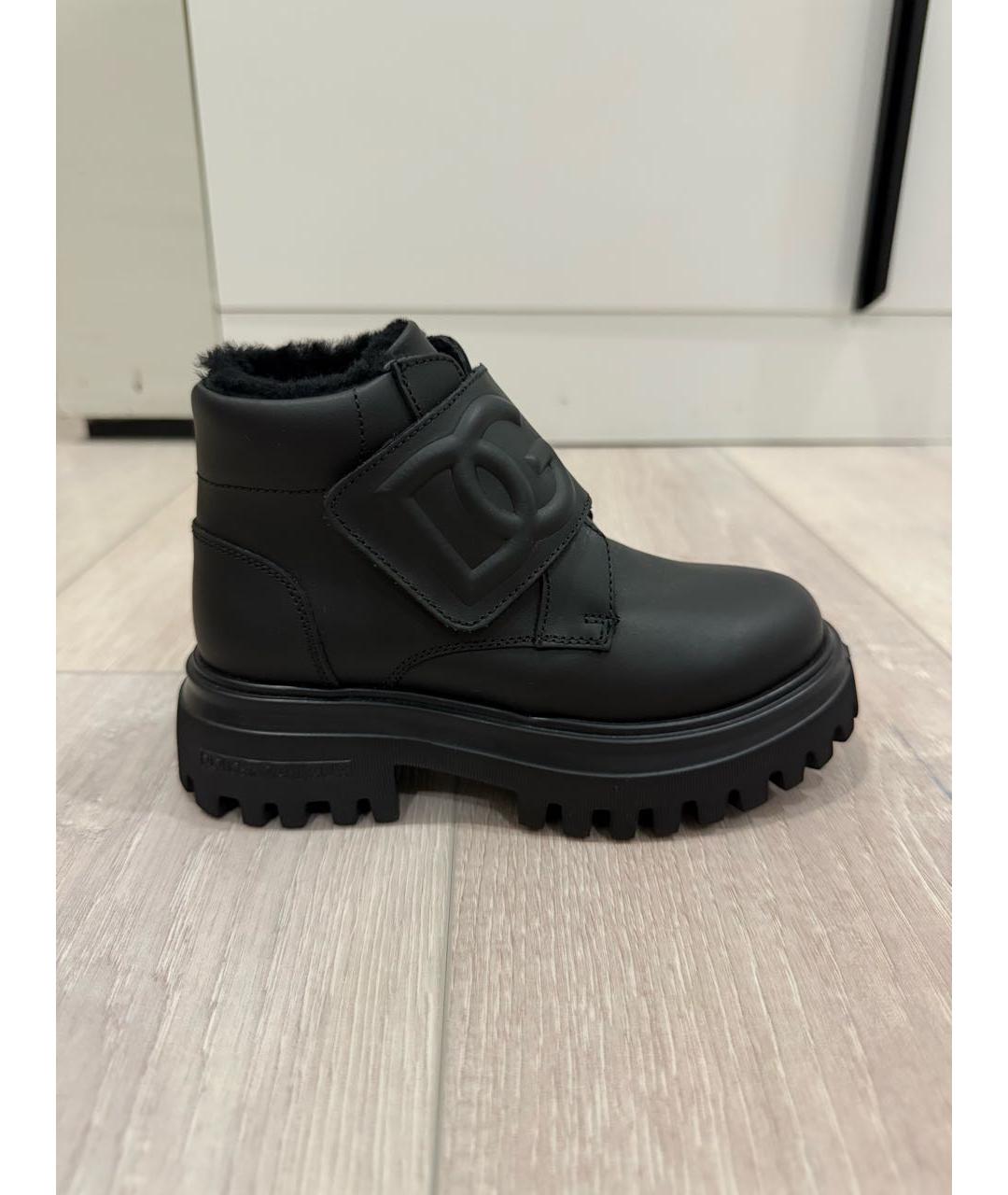 DOLCE&GABBANA Черные кожаные ботинки, фото 8