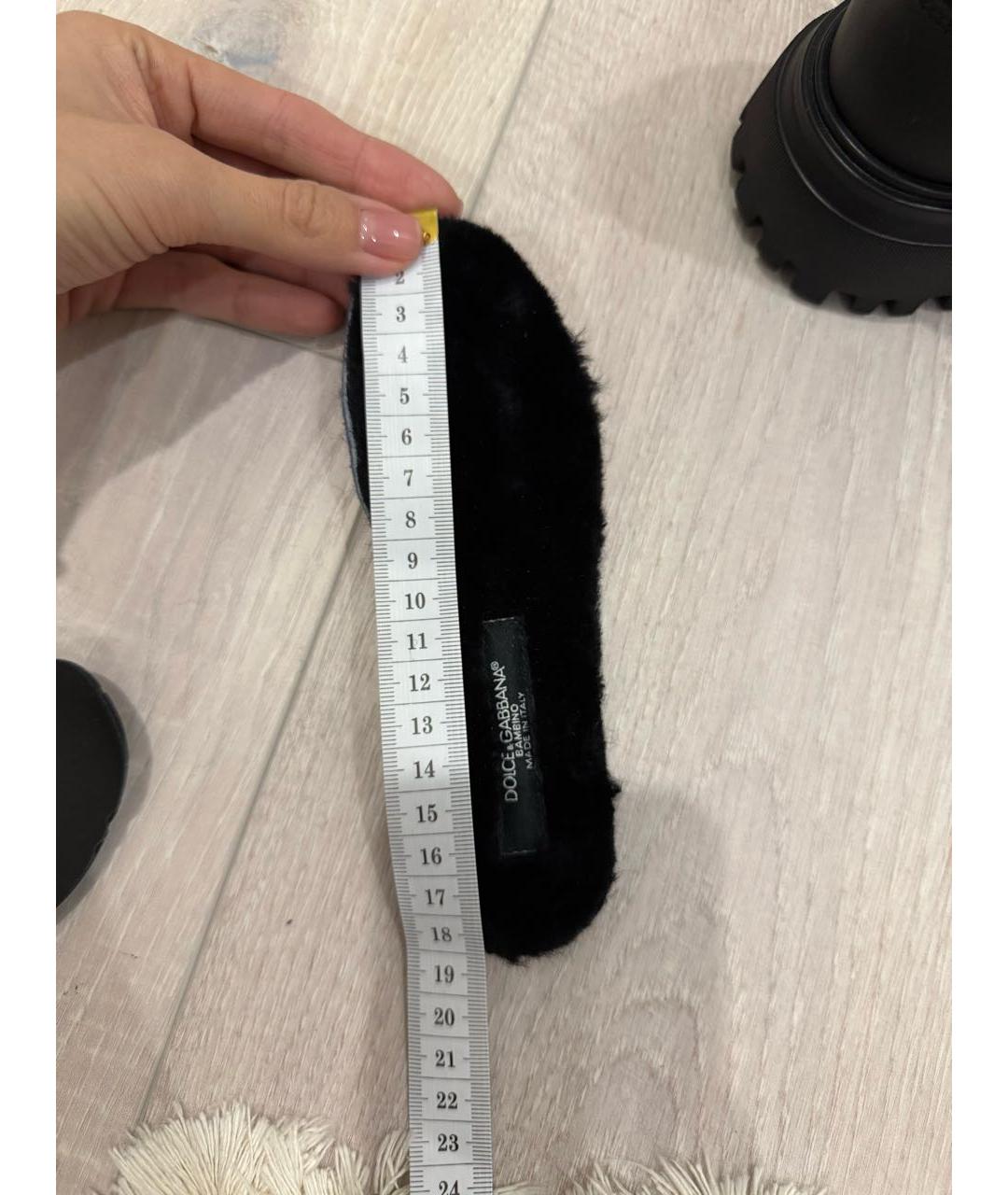 DOLCE&GABBANA Черные кожаные ботинки, фото 7