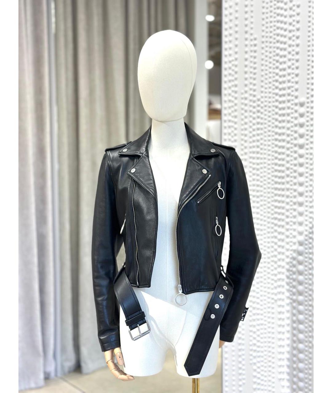 OFF-WHITE Черная кожаная куртка, фото 2