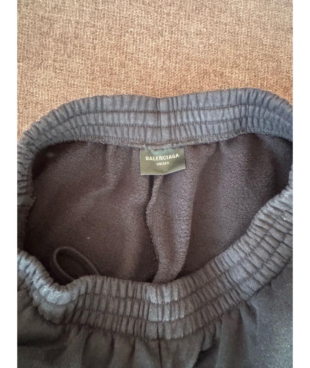 BALENCIAGA Черные хлопковые спортивные брюки и шорты, фото 3