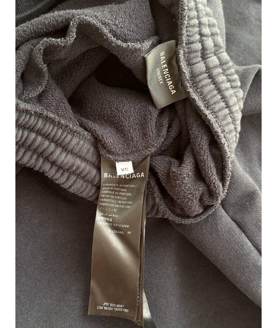 BALENCIAGA Черные хлопковые спортивные брюки и шорты, фото 3