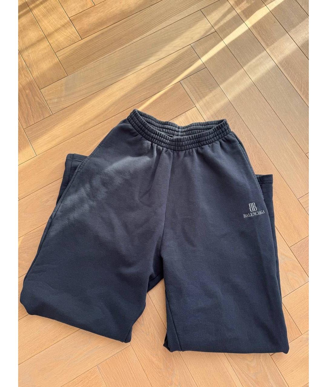 BALENCIAGA Черные хлопковые спортивные брюки и шорты, фото 2