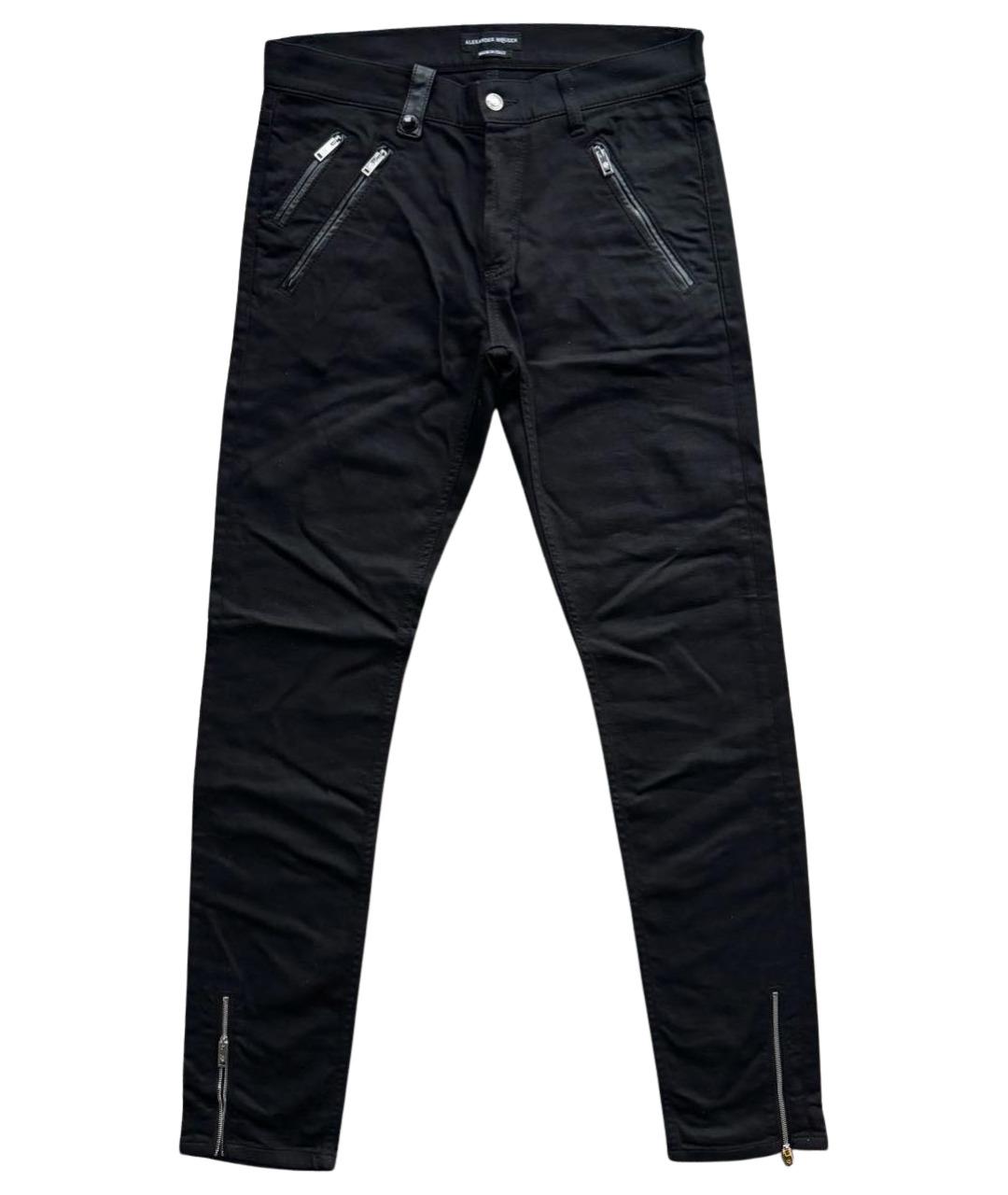 ALEXANDER MCQUEEN Черные хлопко-эластановые джинсы скинни, фото 1