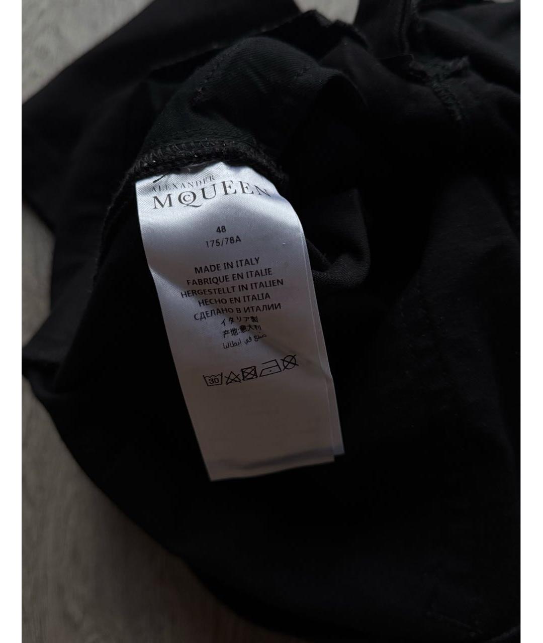 ALEXANDER MCQUEEN Черные хлопко-эластановые джинсы скинни, фото 5