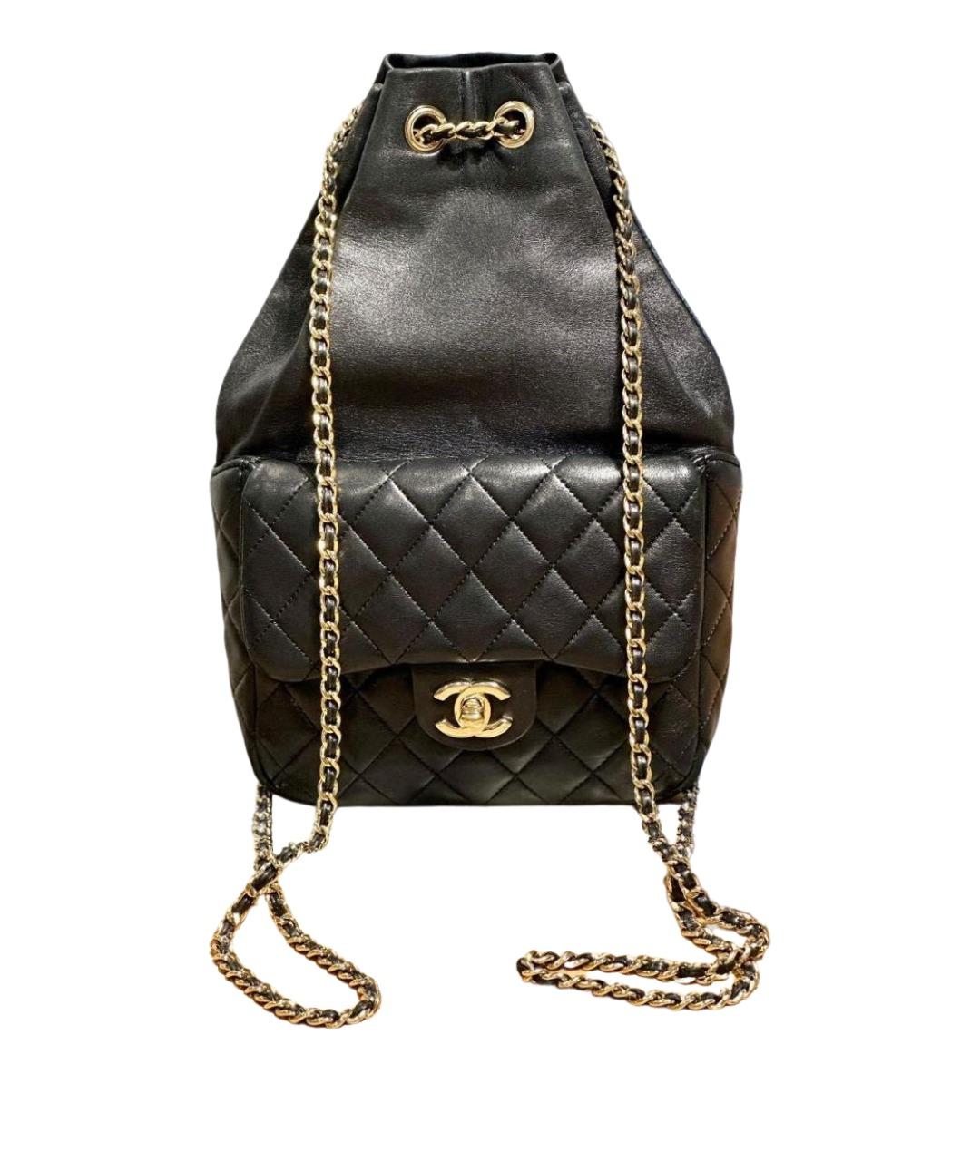 CHANEL Черный кожаный рюкзак, фото 1