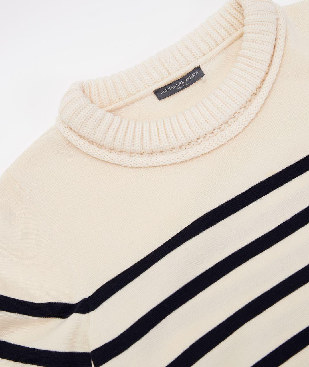 ALEXANDER MCQUEEN Бежевый шерстяной джемпер / свитер, фото 2