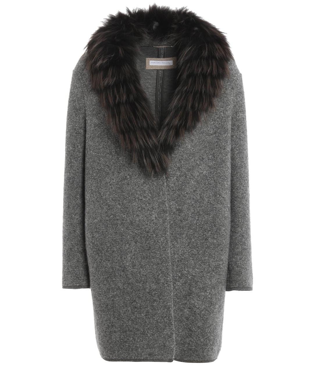FABIANA FILIPPI Серое шерстяное пальто, фото 1