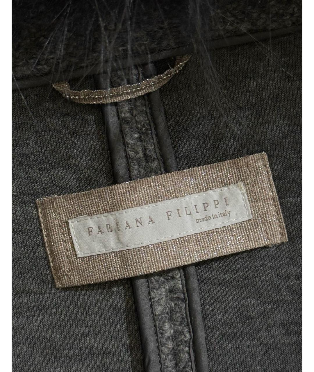 FABIANA FILIPPI Серое шерстяное пальто, фото 3