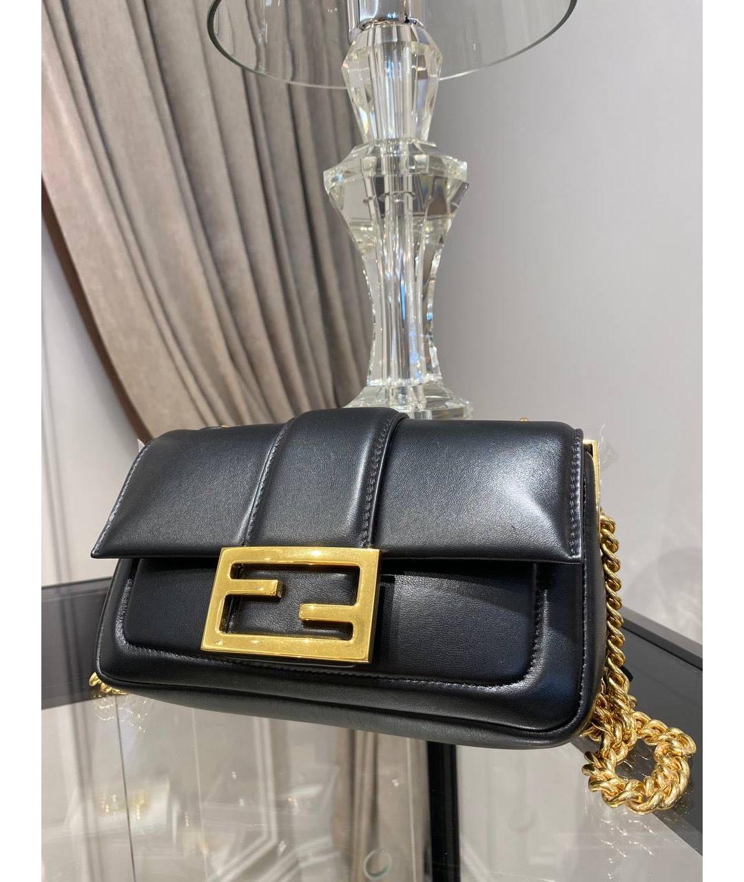 FENDI Черная кожаная сумка через плечо, фото 2