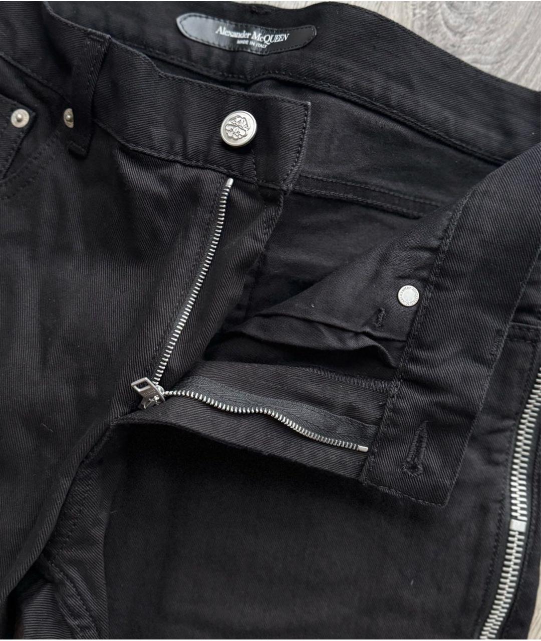 ALEXANDER MCQUEEN Черные хлопко-эластановые джинсы скинни, фото 4
