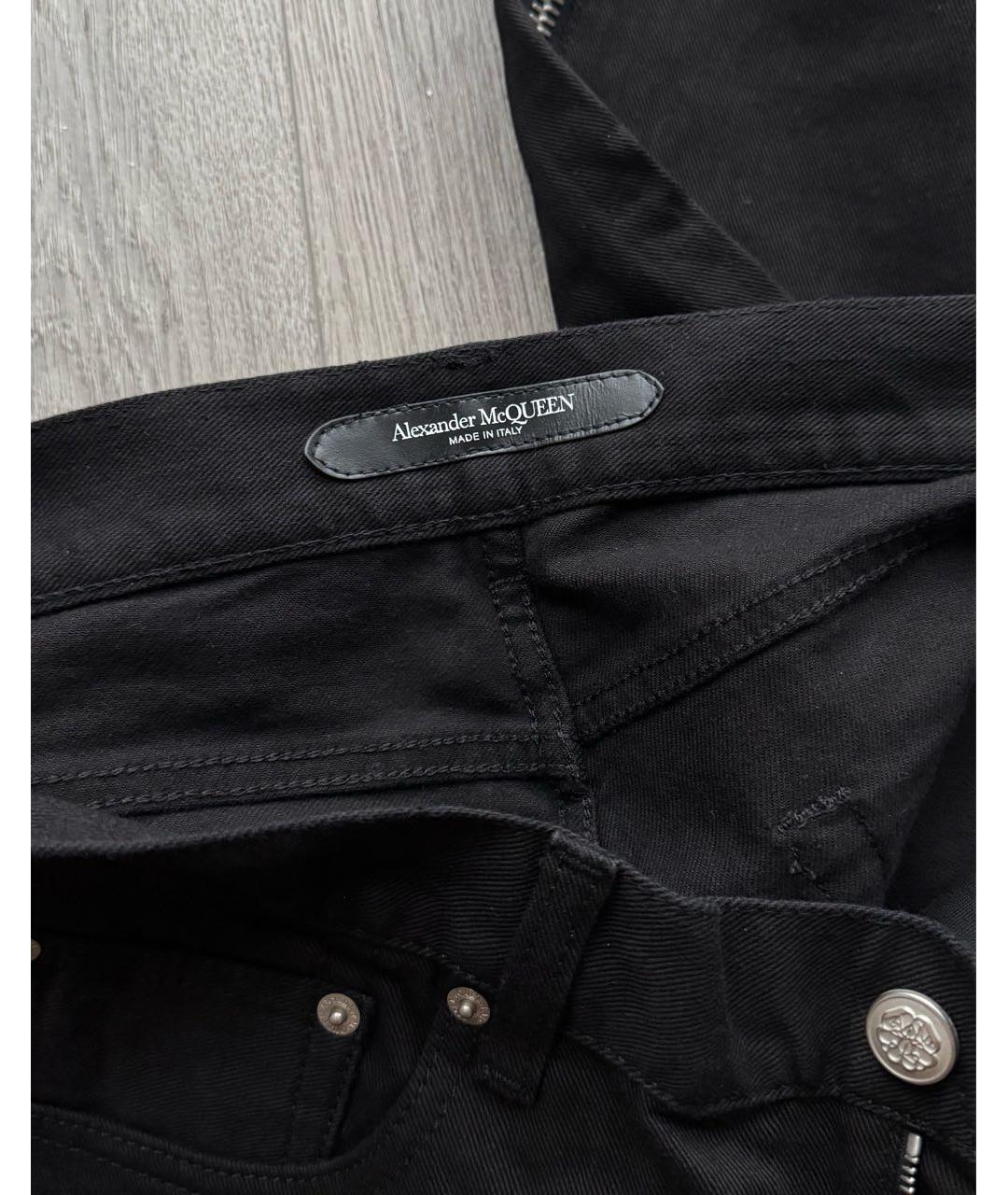 ALEXANDER MCQUEEN Черные хлопко-эластановые джинсы скинни, фото 8