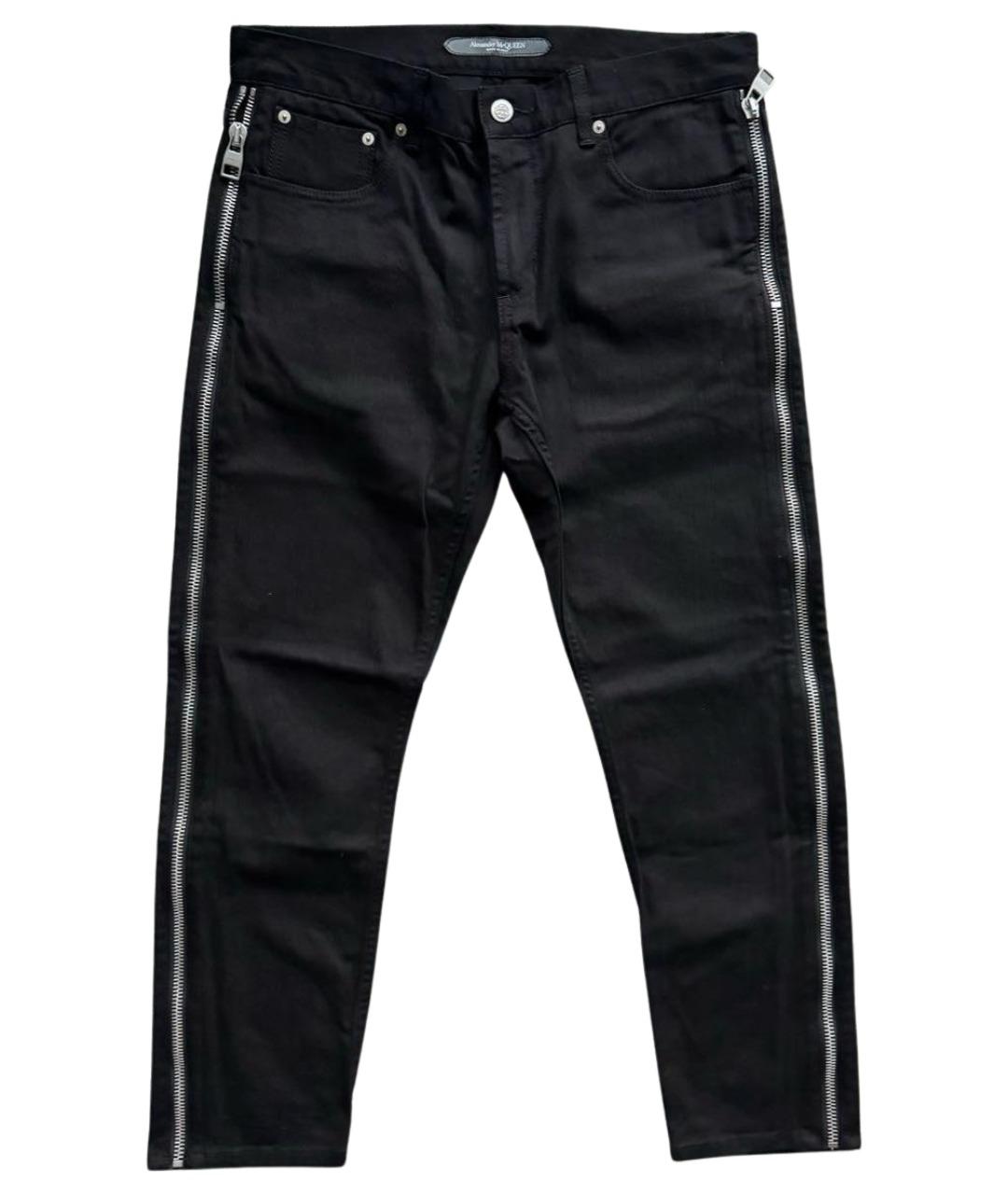 ALEXANDER MCQUEEN Черные хлопко-эластановые джинсы скинни, фото 1