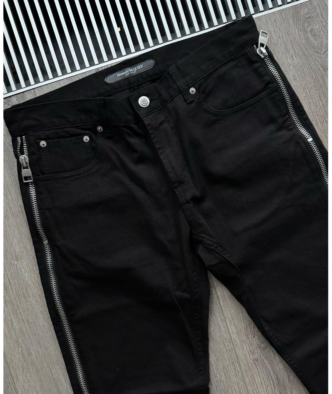ALEXANDER MCQUEEN Черные хлопко-эластановые джинсы скинни, фото 2