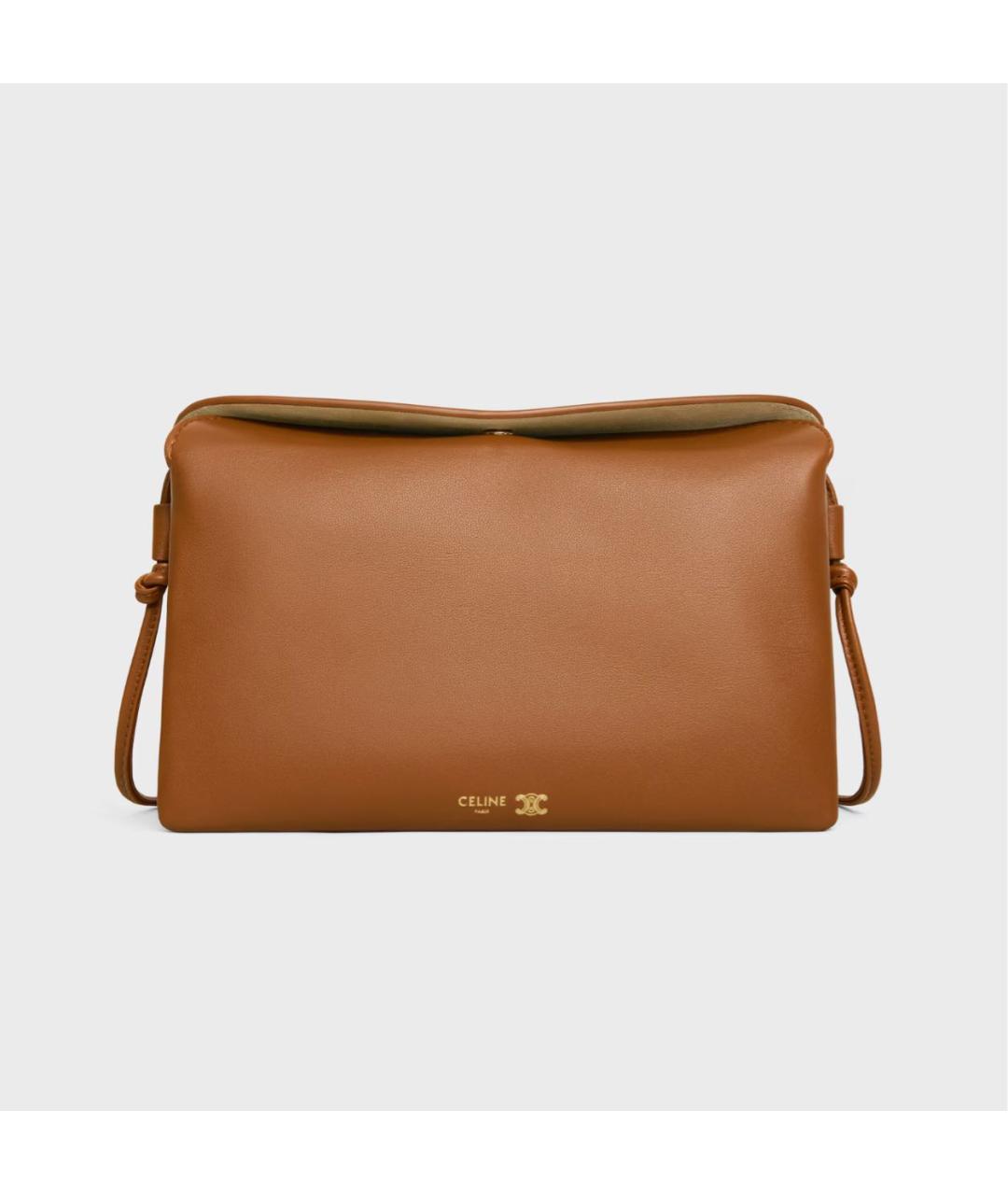 CELINE Коричневая кожаная сумка через плечо, фото 5