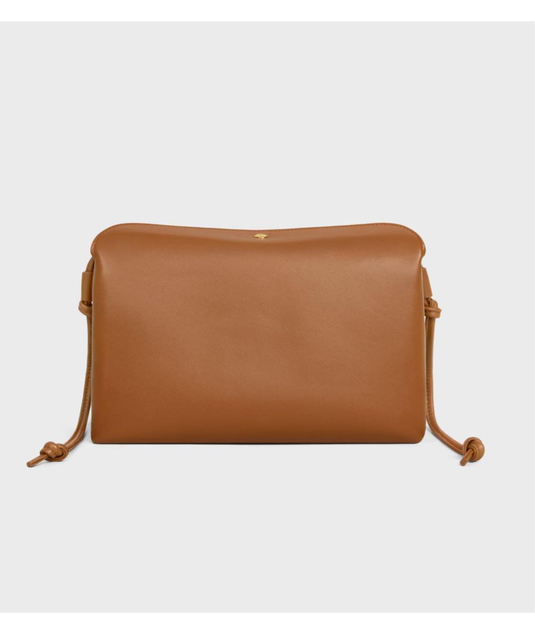 CELINE Коричневая кожаная сумка через плечо, фото 2