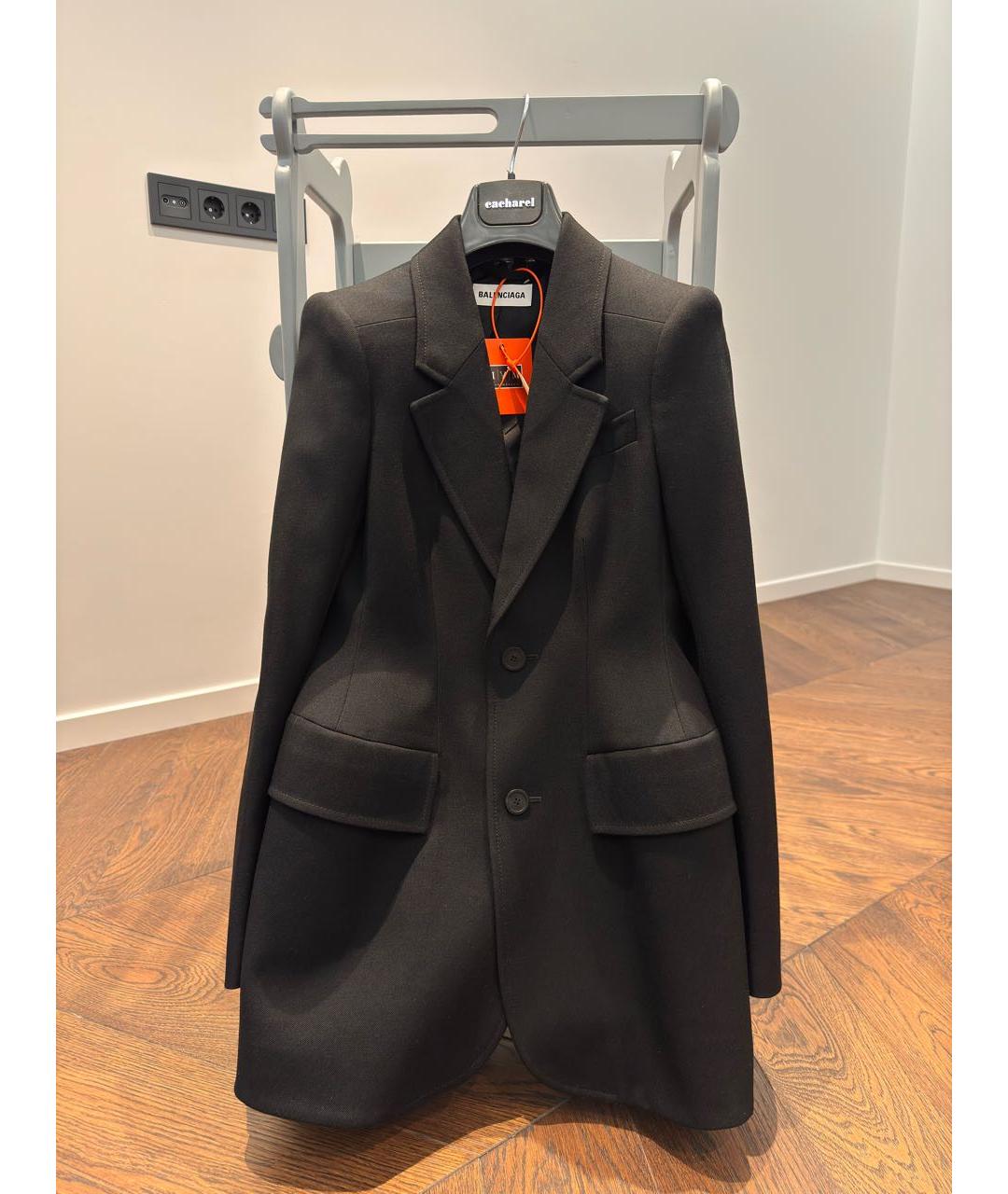 BALENCIAGA Черный шерстяной жакет/пиджак, фото 9