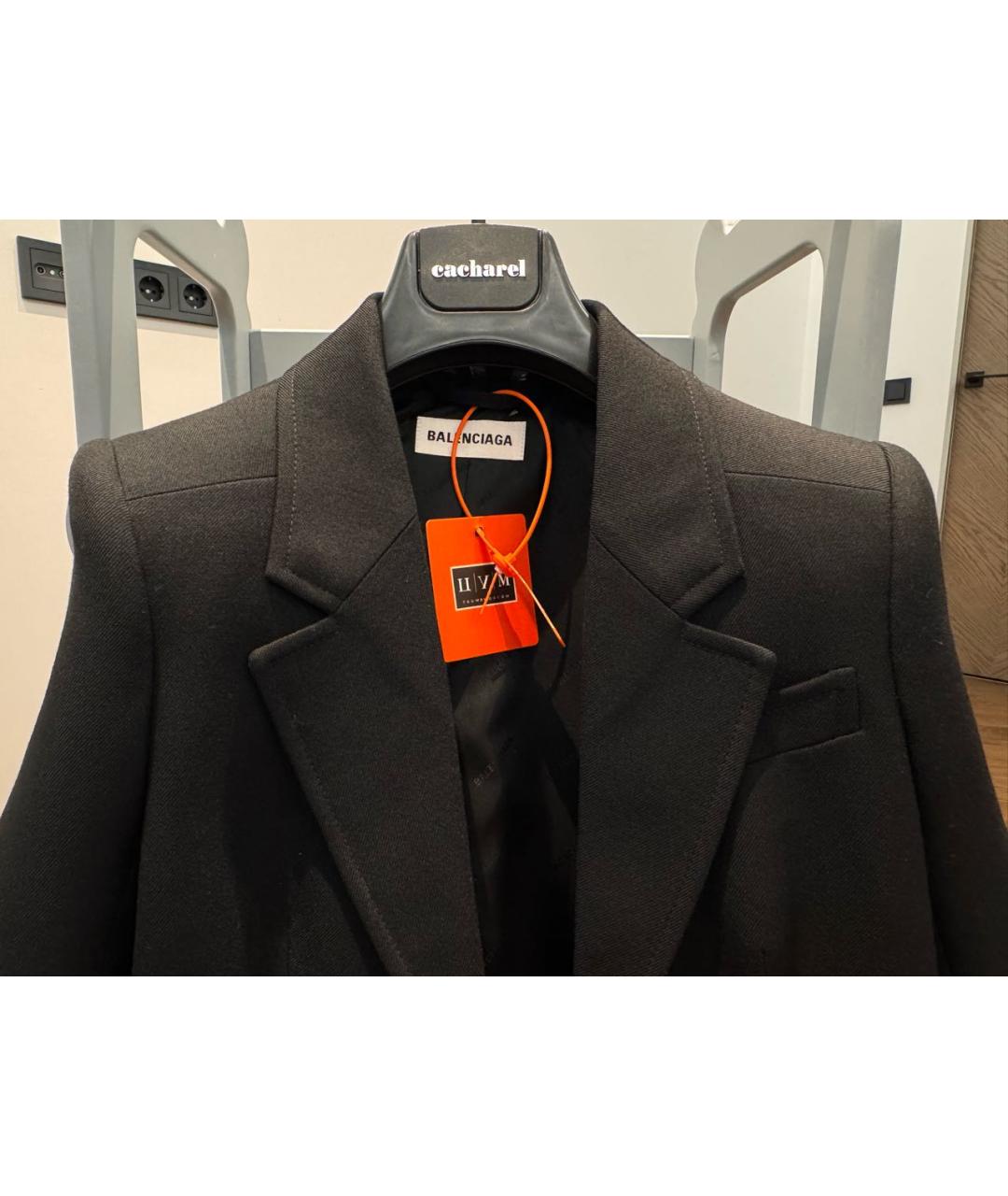 BALENCIAGA Черный шерстяной жакет/пиджак, фото 3