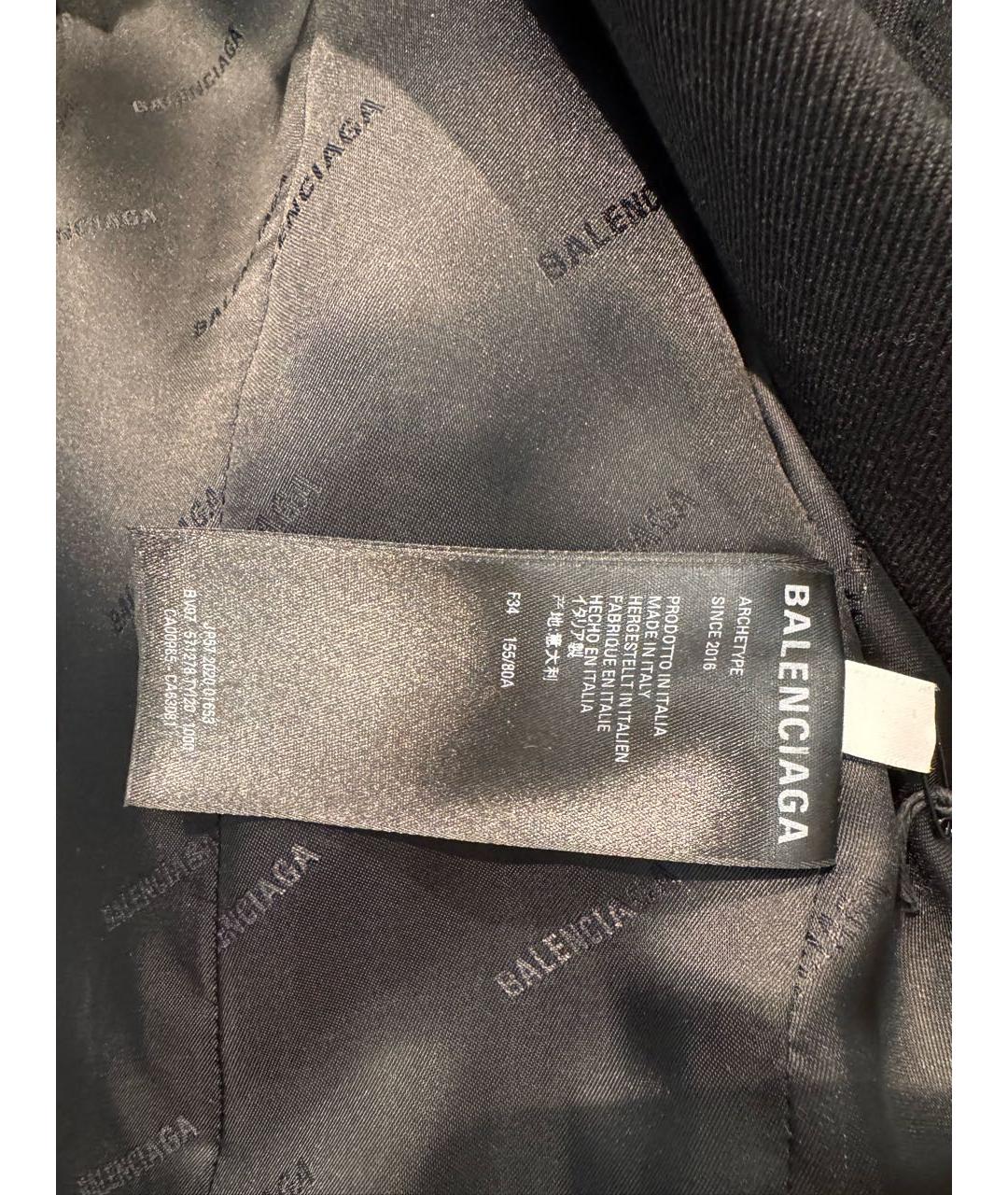 BALENCIAGA Черный шерстяной жакет/пиджак, фото 6