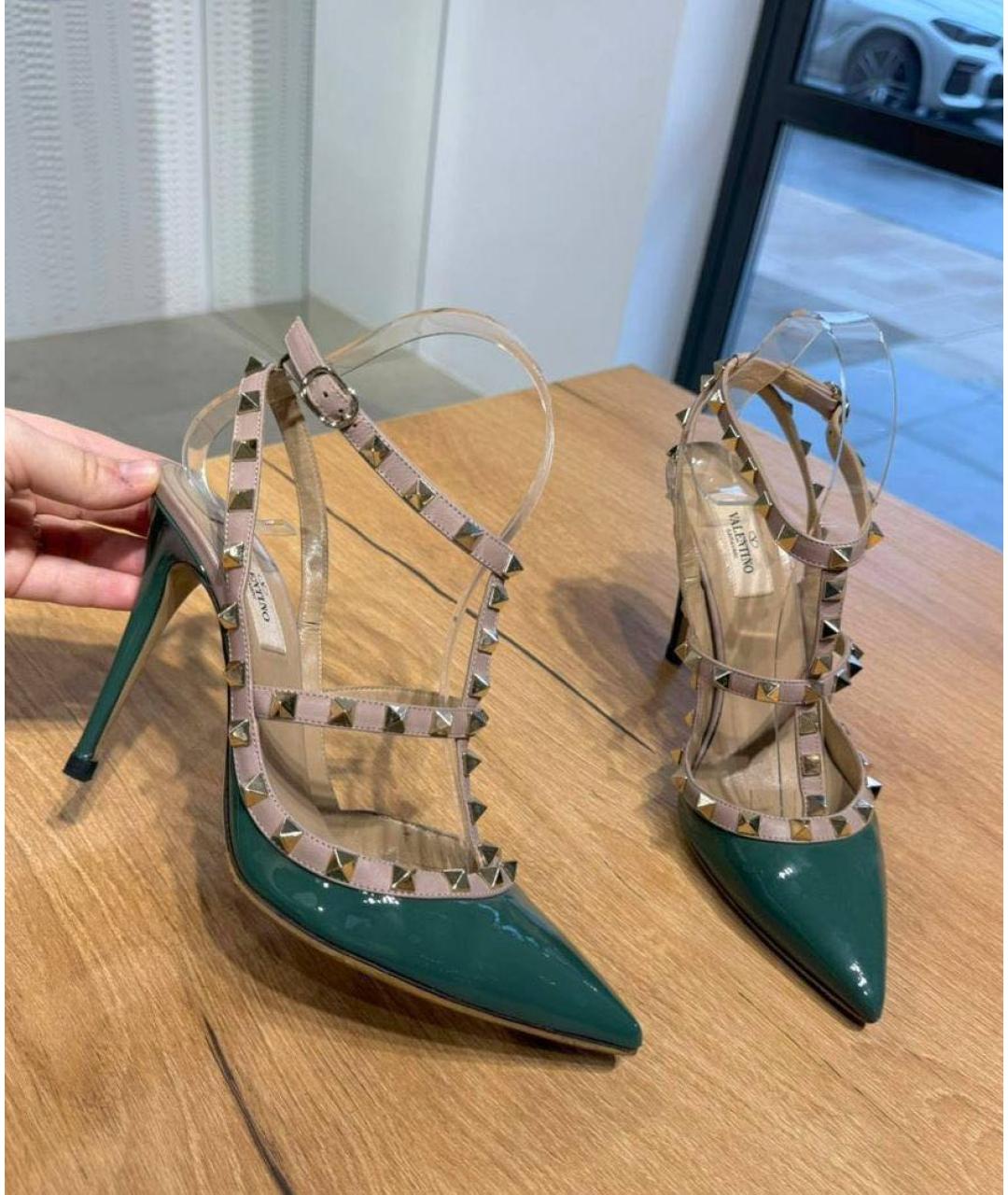 VALENTINO Зеленые туфли из лакированной кожи, фото 2