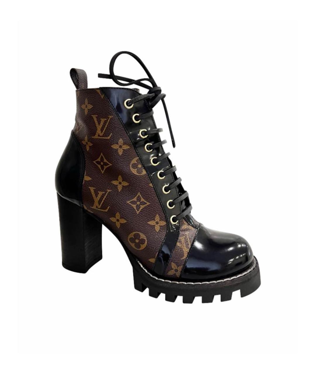 LOUIS VUITTON Коричневые кожаные ботильоны, фото 1