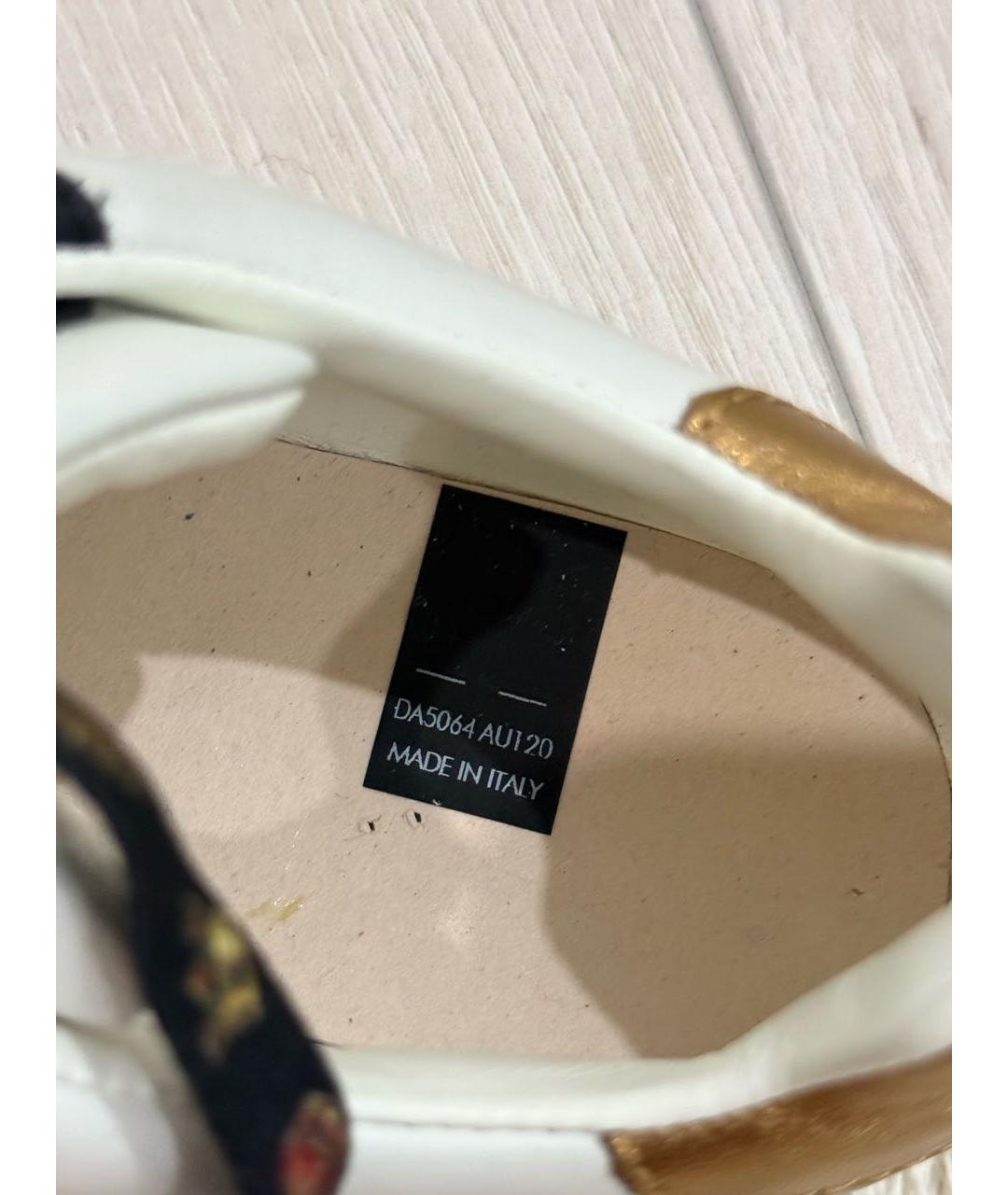 DOLCE&GABBANA Белые кожаные кеды, фото 6