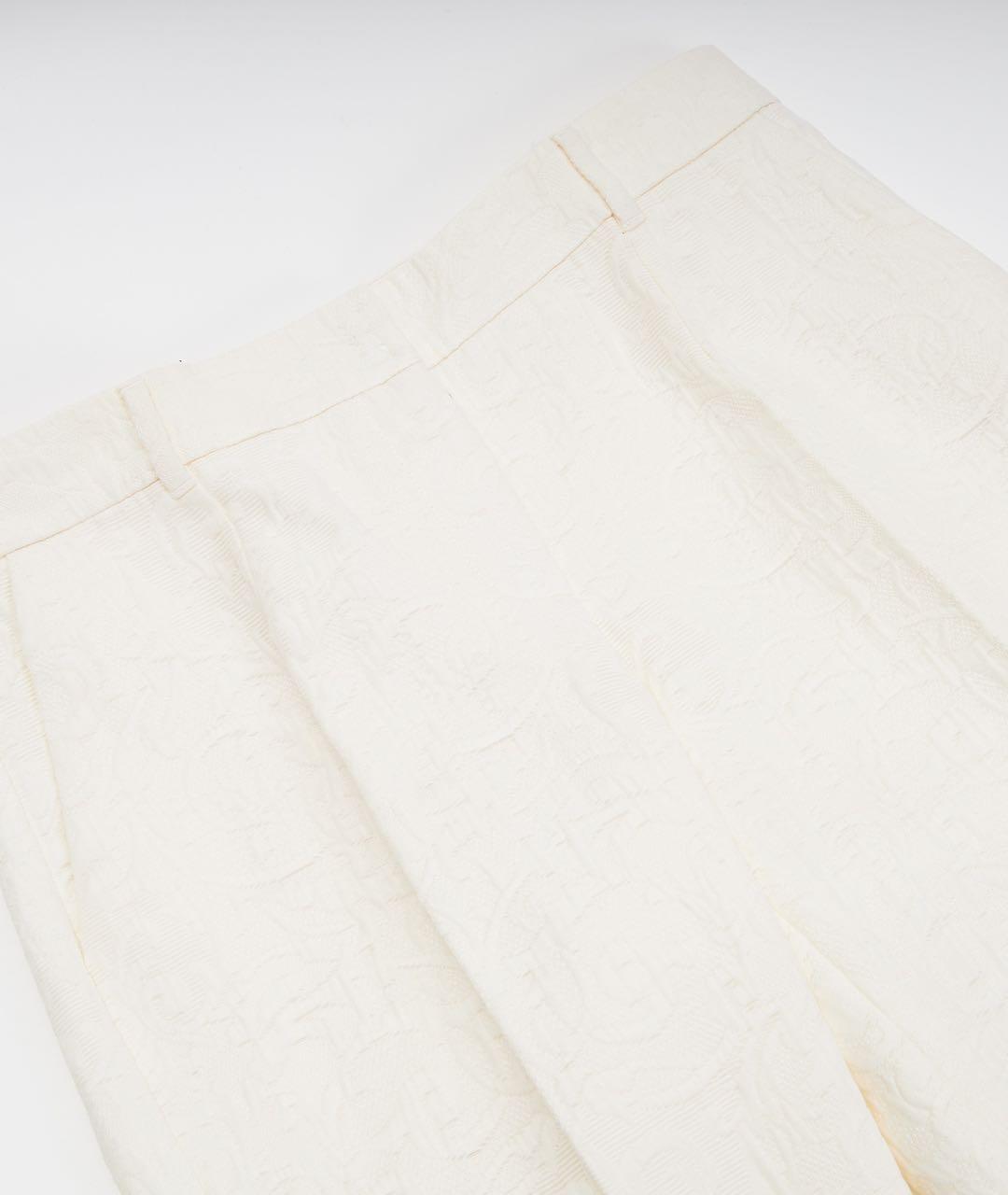 DOLCE&GABBANA Бежевые хлопковые прямые брюки, фото 3