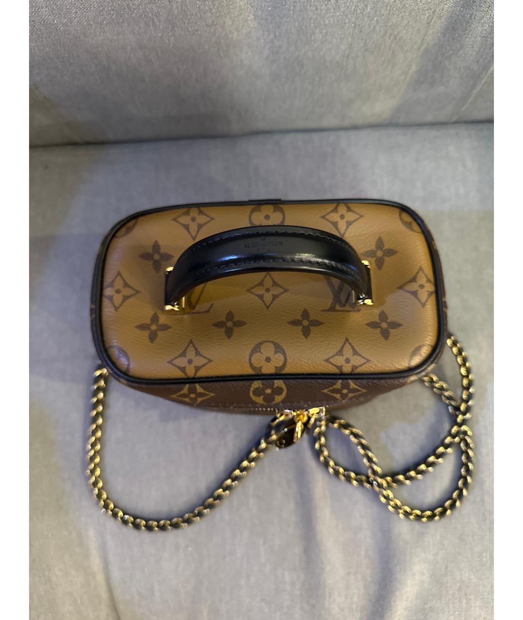 LOUIS VUITTON Коричневая кожаная сумка через плечо, фото 6