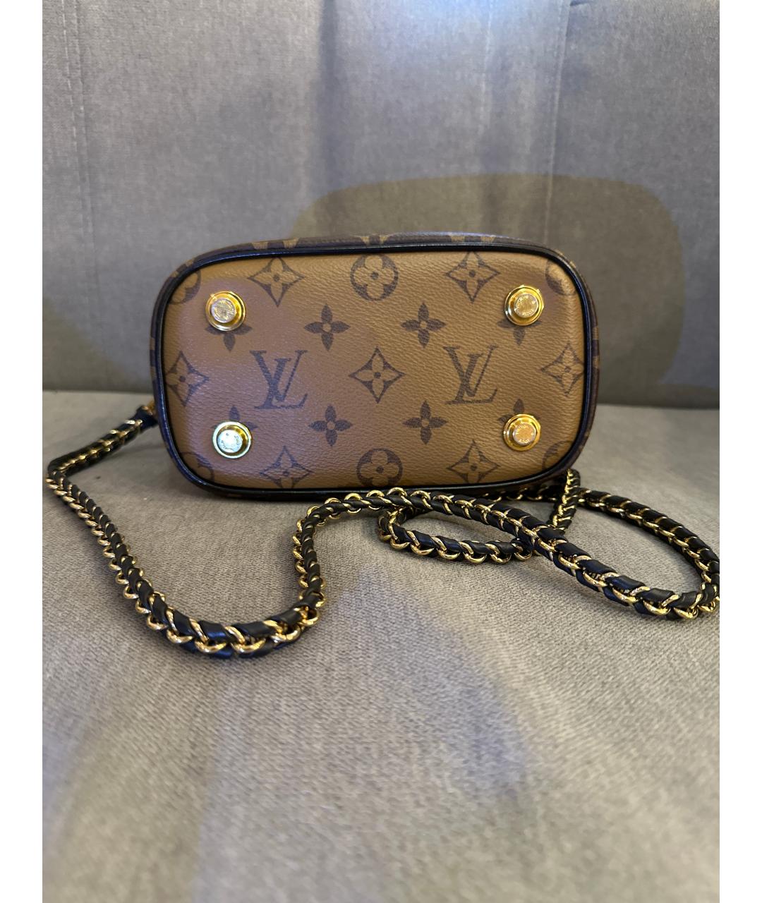 LOUIS VUITTON Коричневая кожаная сумка через плечо, фото 7