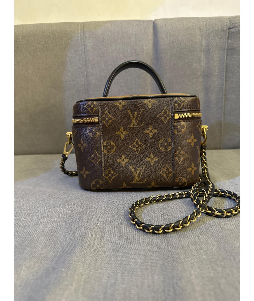 LOUIS VUITTON Коричневая кожаная сумка через плечо, фото 3